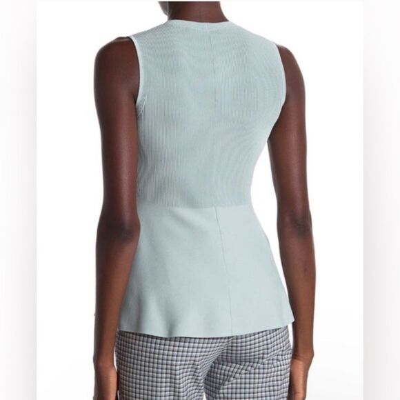 Theory Sleeveless Peplum Sweater in Sky Size Large EUC Career Business Event - Picture 3 of 11
